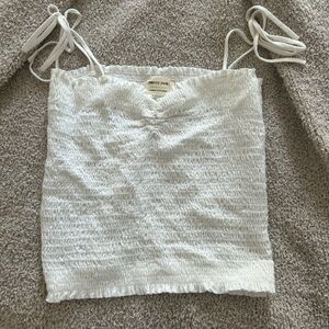 Emory park white ribbed cami